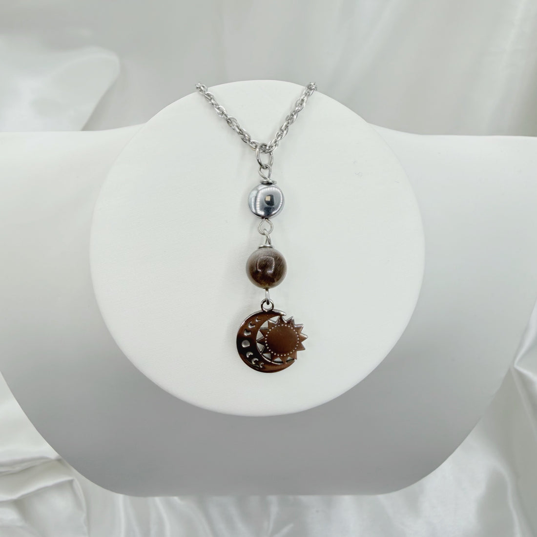 Collana Joy - Pietra di Luna nera ed Ematite