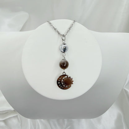 Collana Joy - Pietra di Luna nera ed Ematite