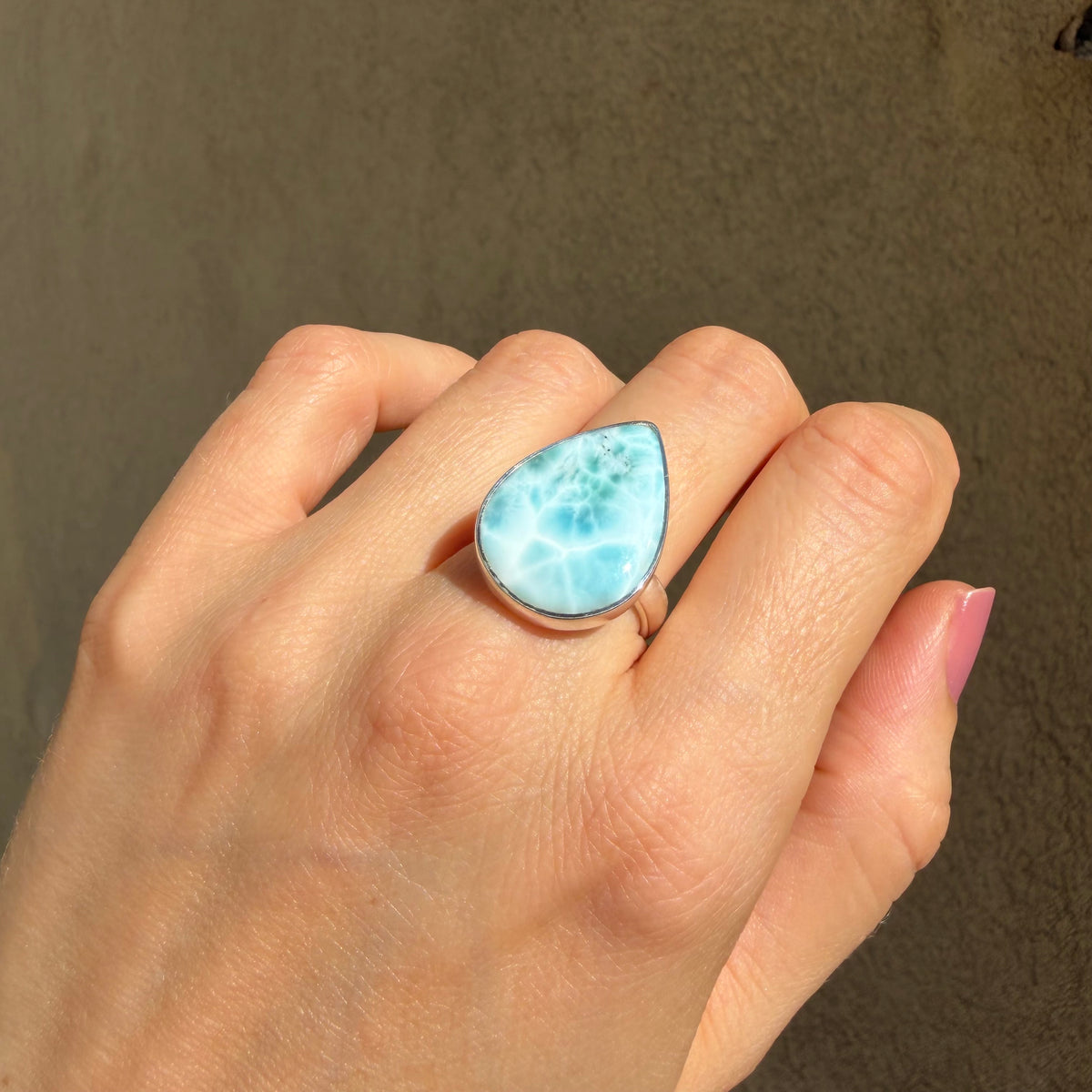 Anello Larimar Argento 925 - a Goccia