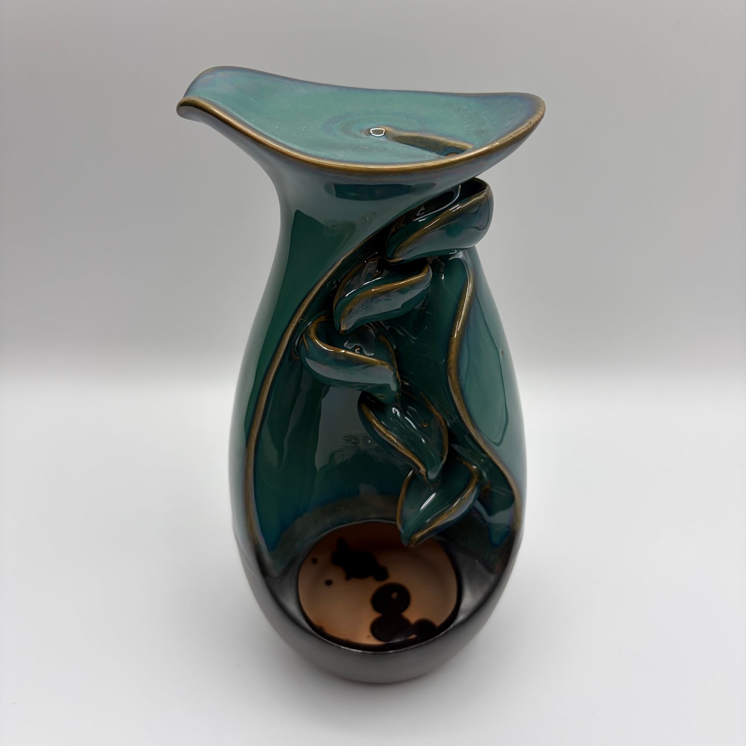 Porta incenso a Cascata - Vasetto color Petrolio