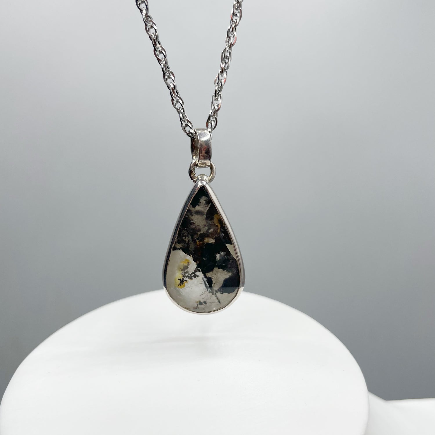 Ciondolo Agata Muschiata e Quarzo Dendritico - Argento 925