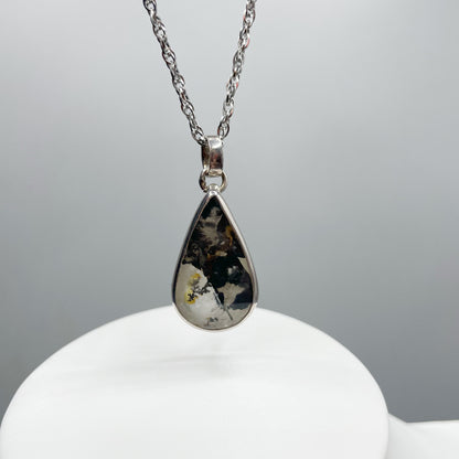 Ciondolo Agata Muschiata e Quarzo Dendritico - Argento 925