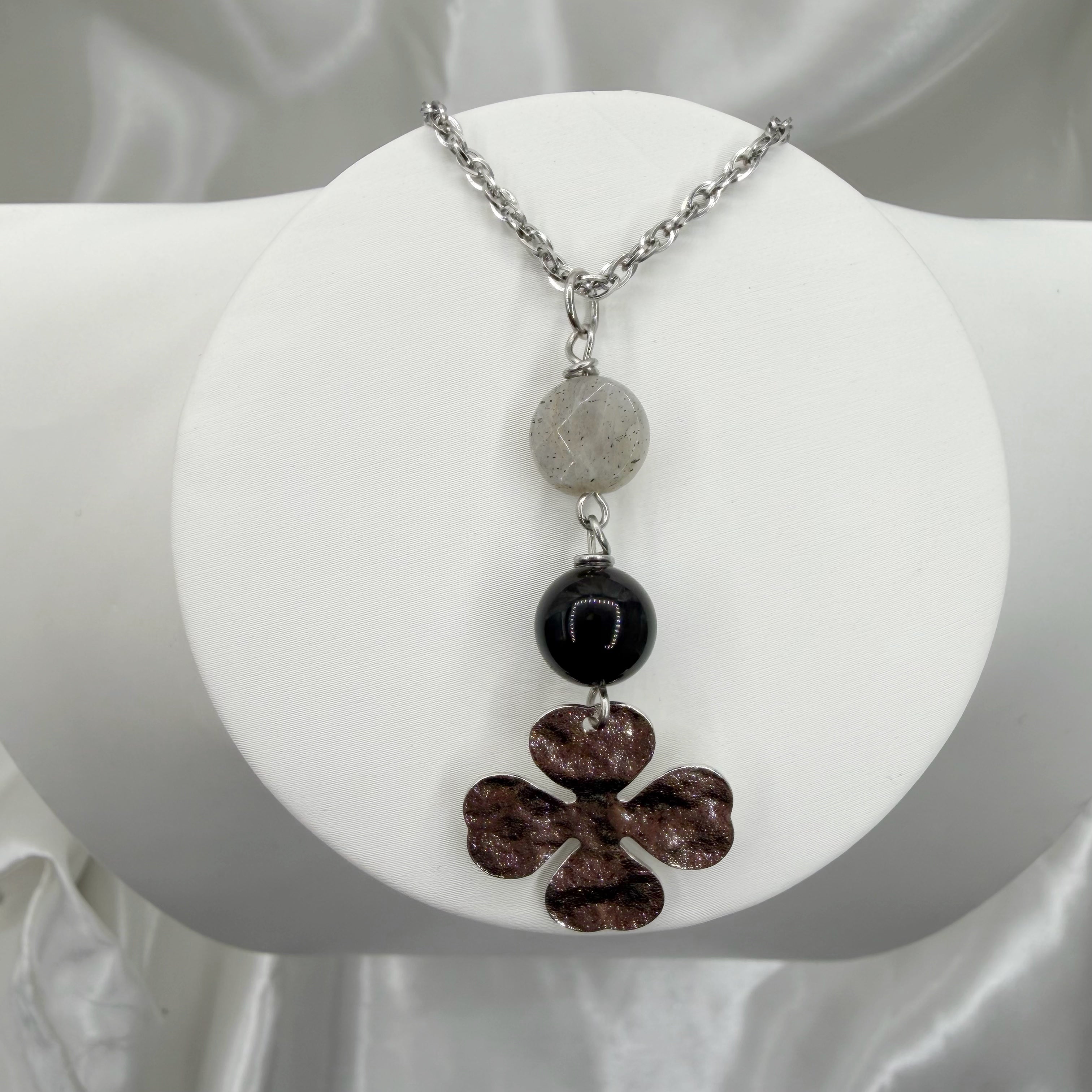 Collana Lucky - Ossidiana e Labradorite