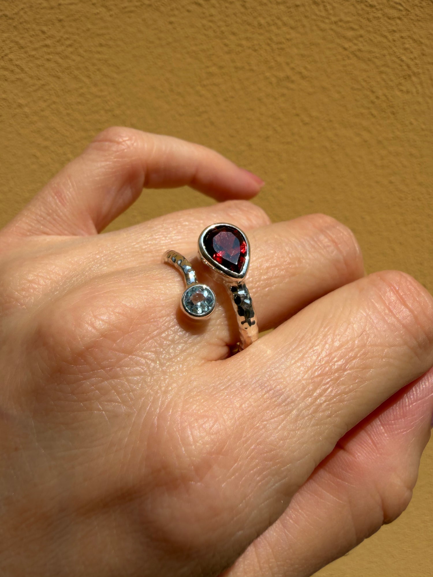 Anello Topazio e Granato - Argento 925