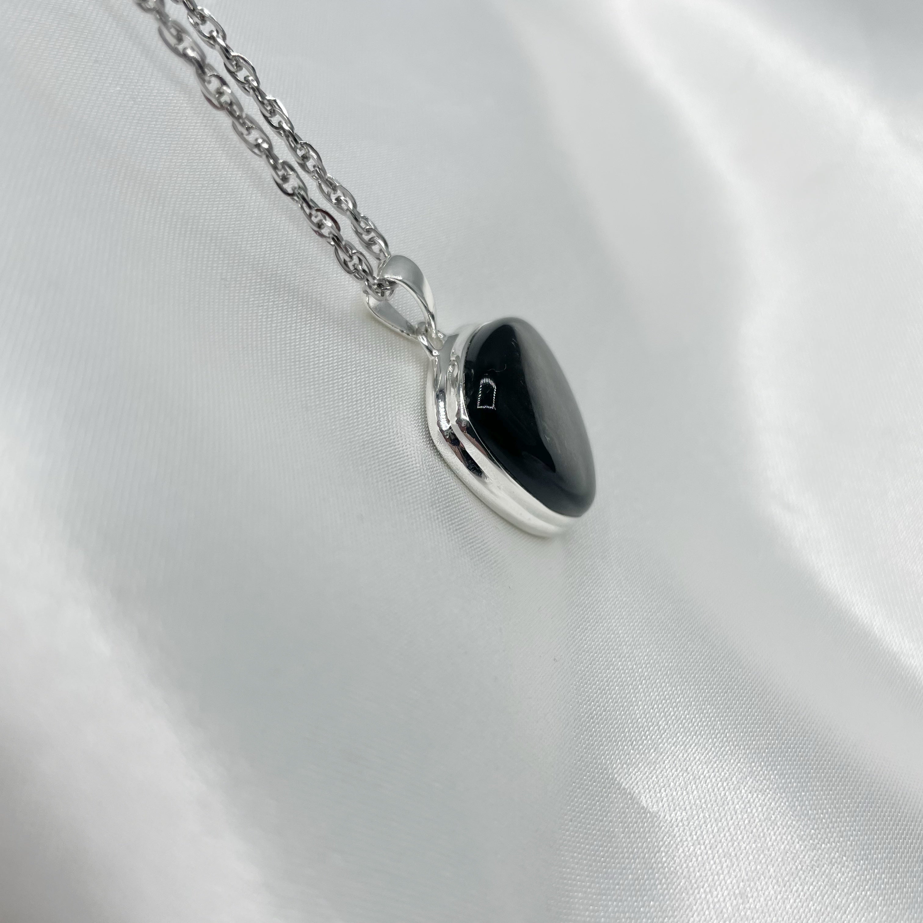 Ciondolo Ossidiana Triangolo - Argento 925