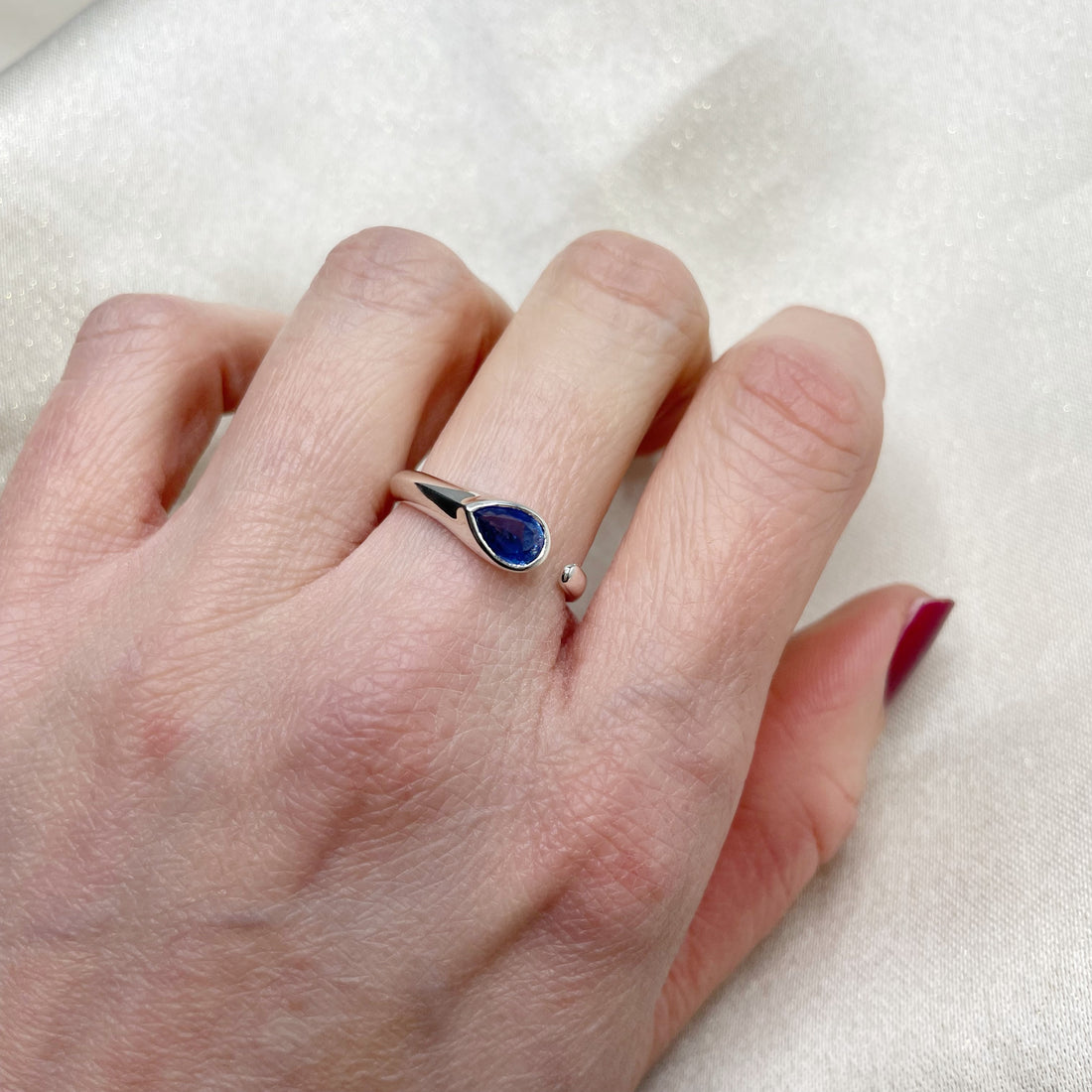 Anello Cianite Goccia - Argento 925