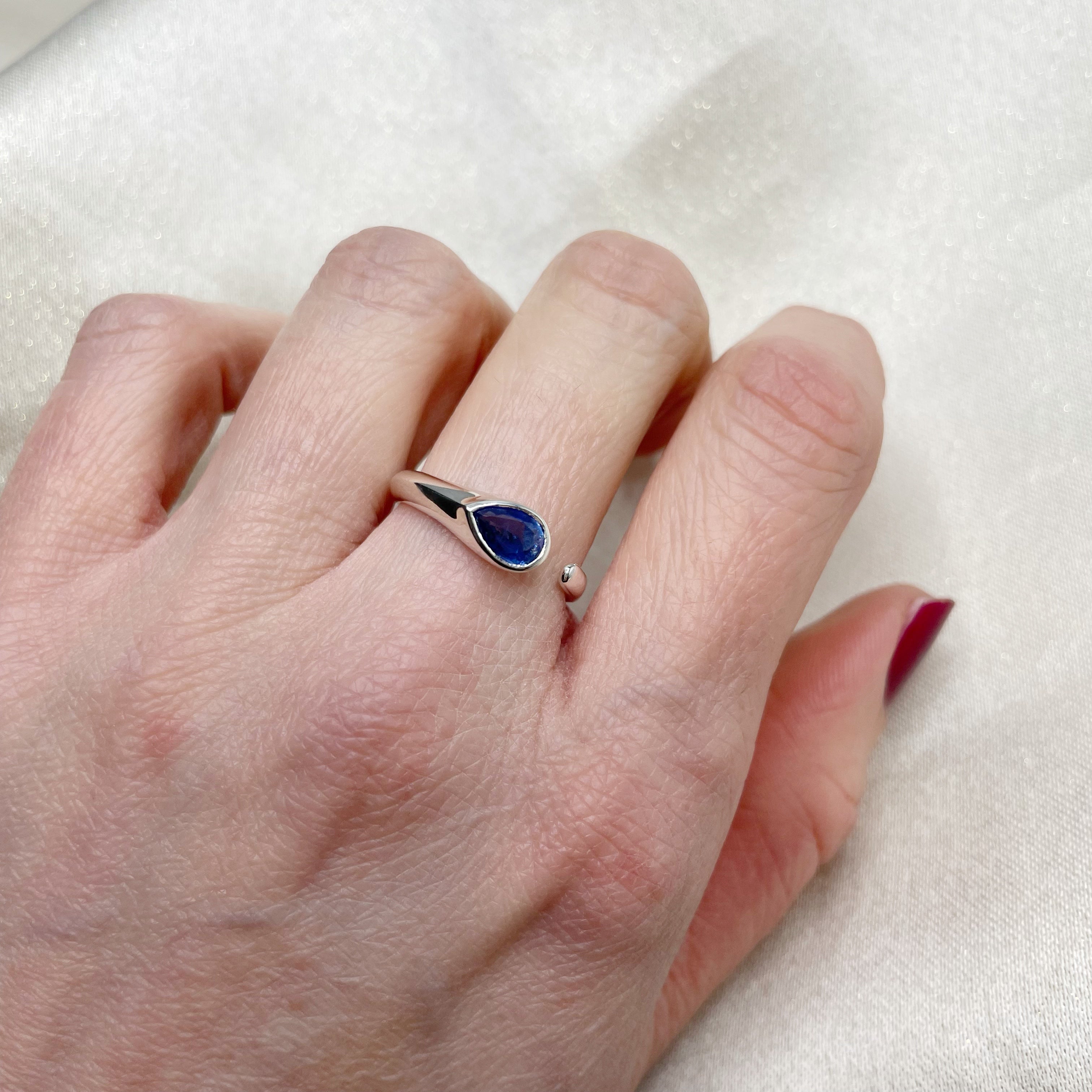 Anello Cianite Goccia - Argento 925