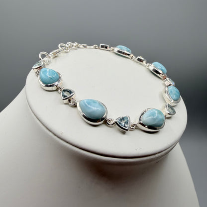 Bracciale Larimar e Topazio | Argento 925