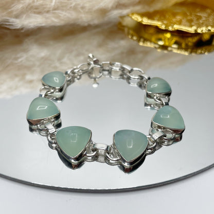 Bracciale Calcedonio Acqua e Argento 925
