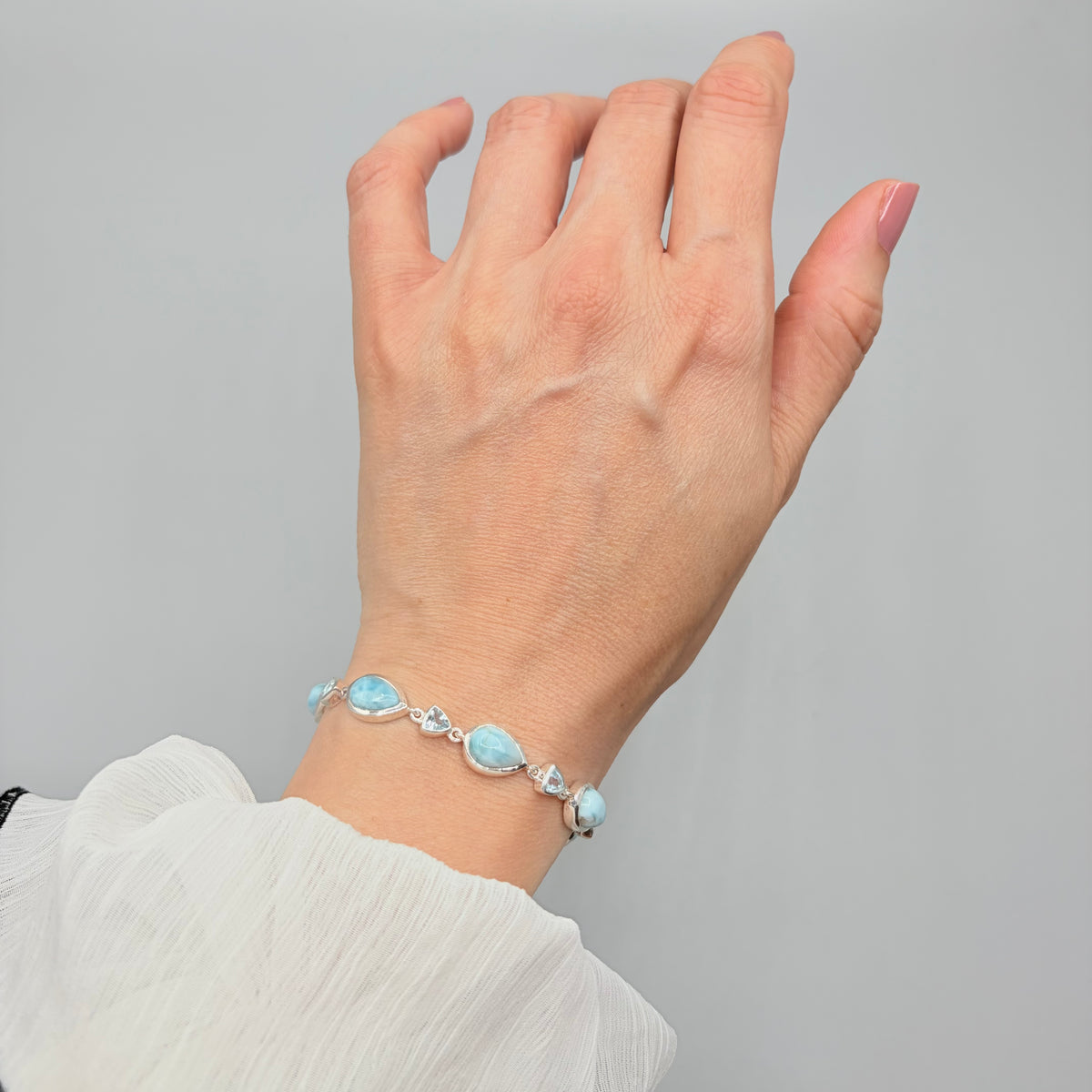 Bracciale Larimar e Topazio | Argento 925
