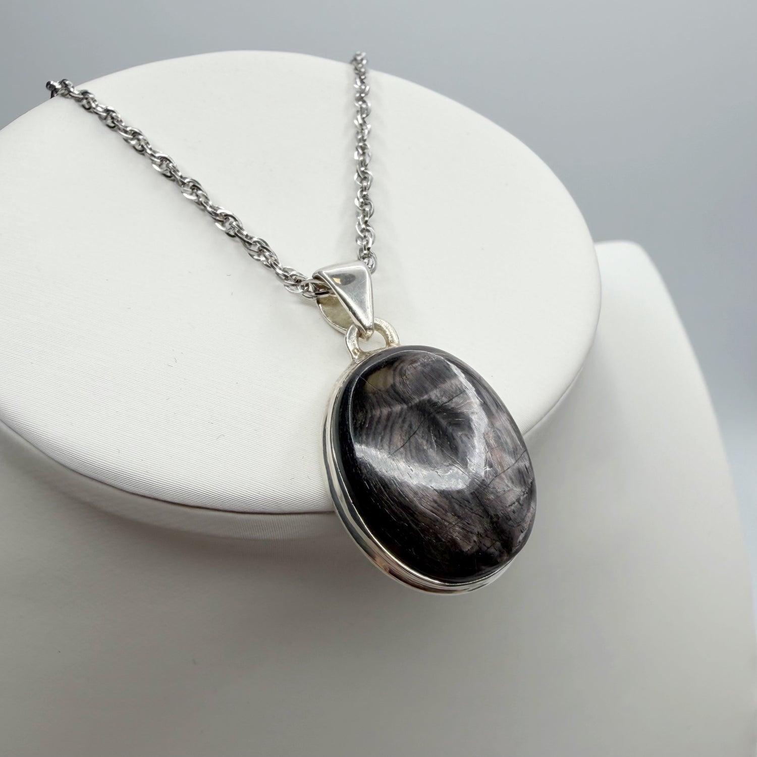 Ciondolo Iperstene Argento 925 - Ovale