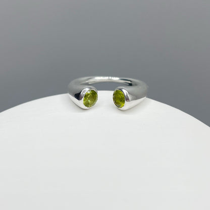 Anello Double Peridoto e Argento 925