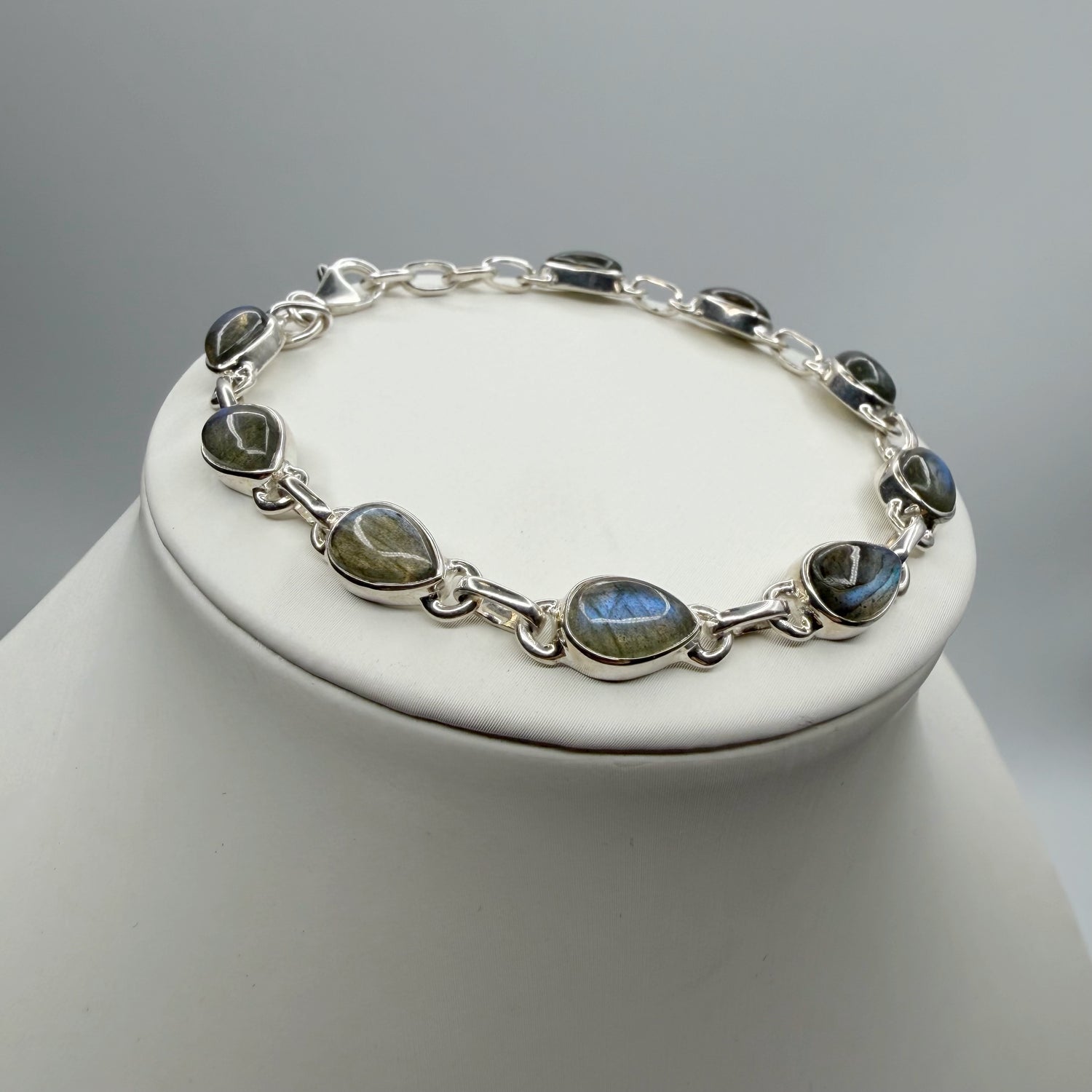 Bracciale Labradorite e Argento 925 - a goccia