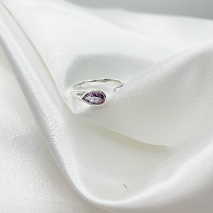 Anello Ametista a Goccia - Argento 925