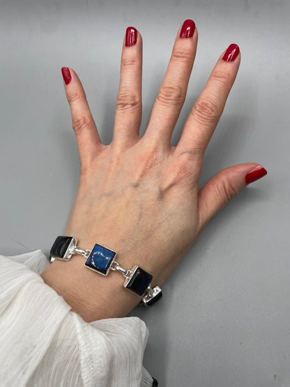 Bracciale Labradorite e Argento 925 - quadrato