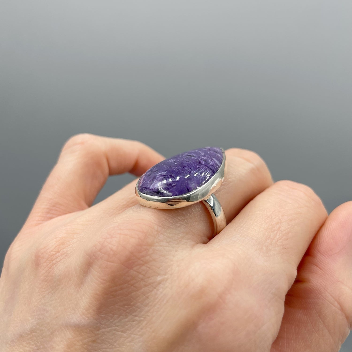 Anello Ciaroite e Argento 925 - A Goccia