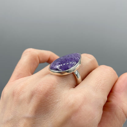 Anello Ciaroite e Argento 925 - A Goccia