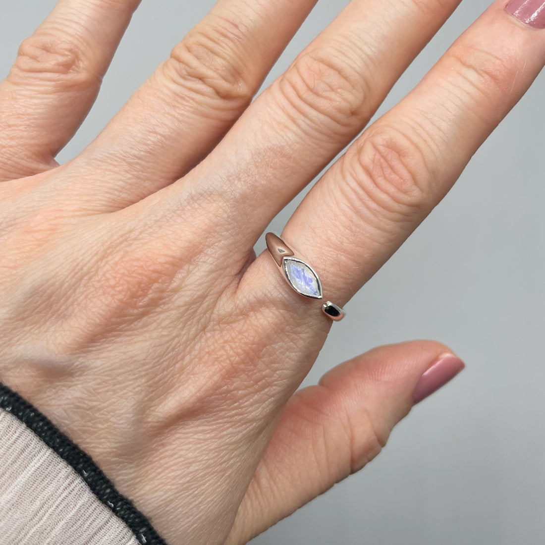 Anello Labradorite Bianca - Argento 925