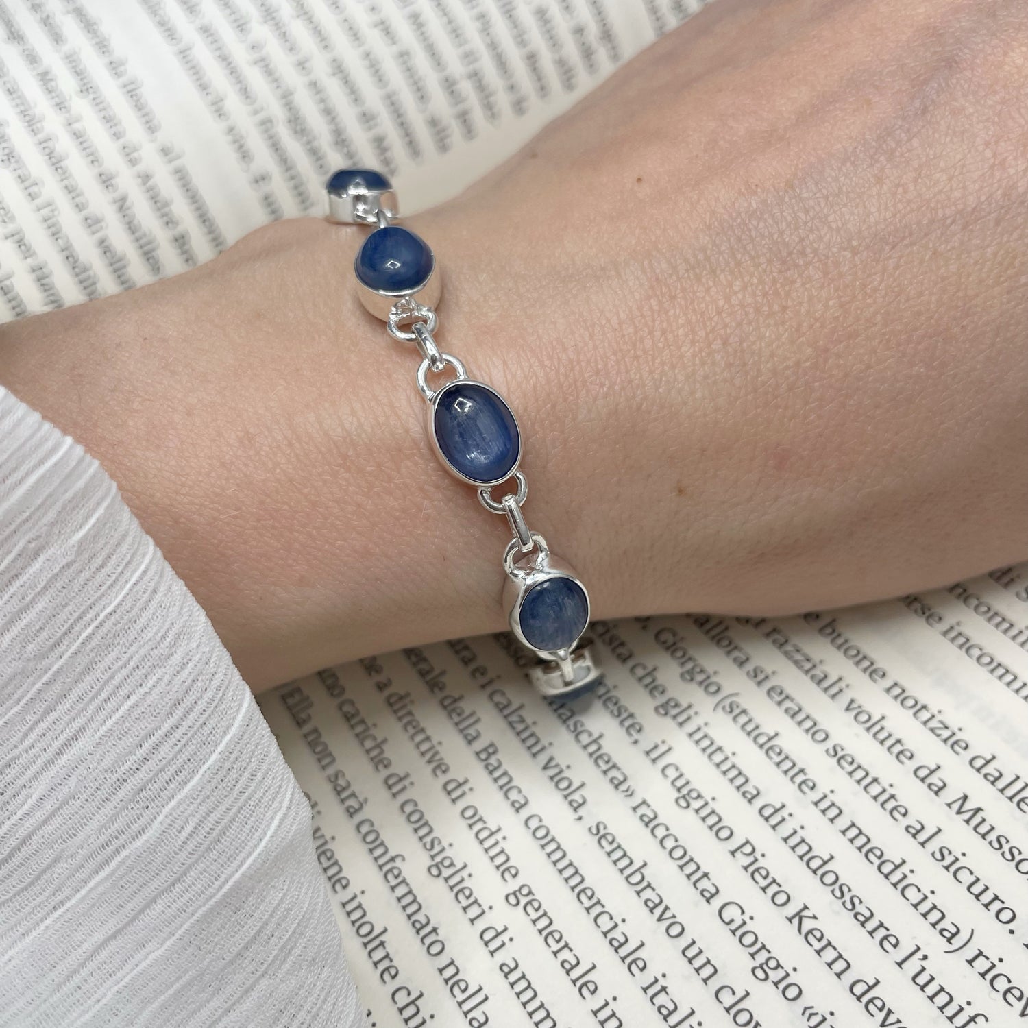Bracciale Cianite e Argento 925 - Ovale
