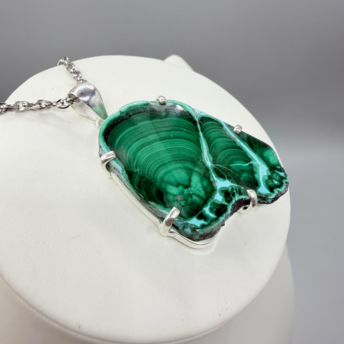 Ciondolo Malachite e Crisocolla Argento 925 - irregolare