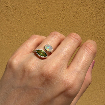Anello Peridoto e Opale Etiope - Argento 925