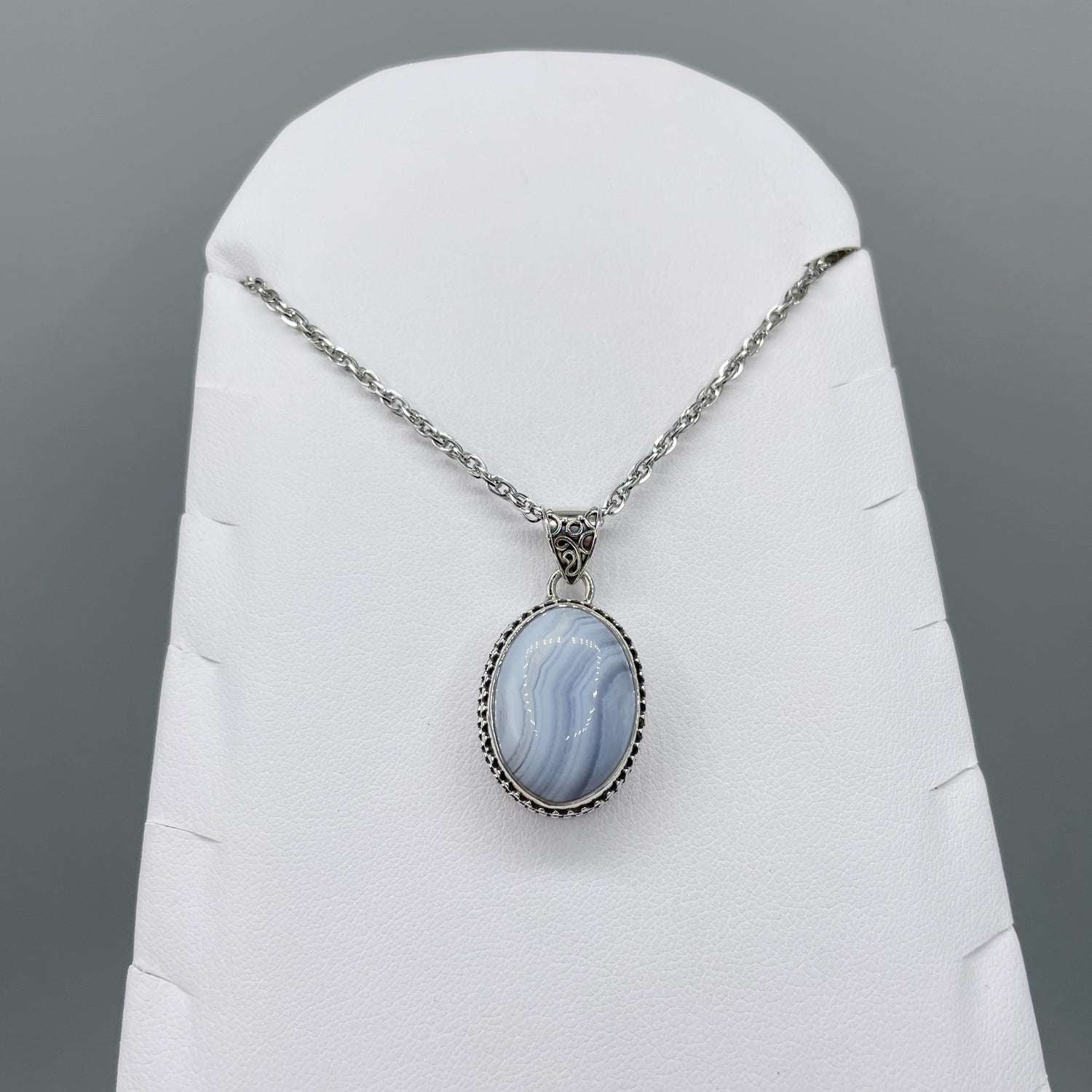 Ciondolo Calcedonio Ovale - Argento 925