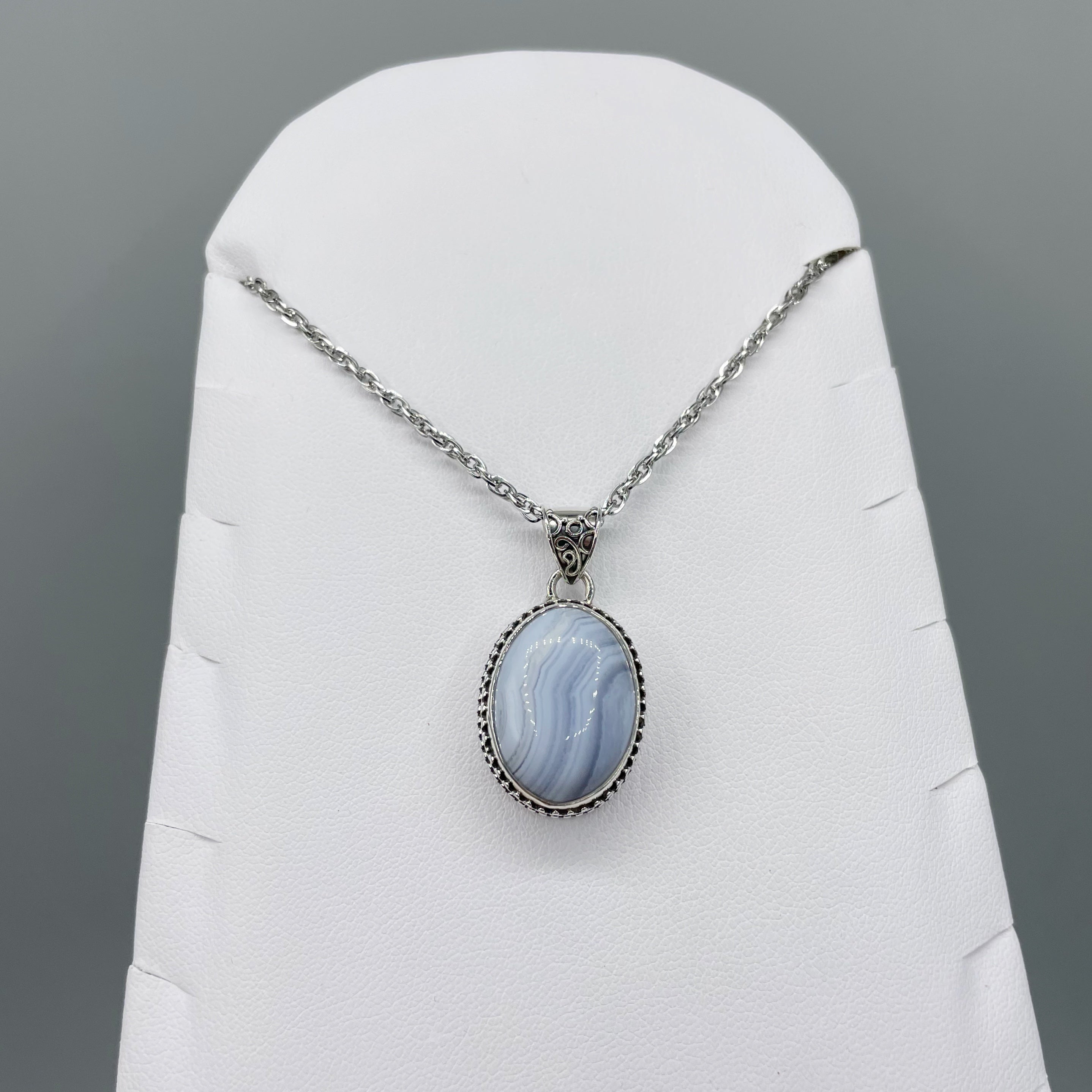 Ciondolo Calcedonio Ovale - Argento 925