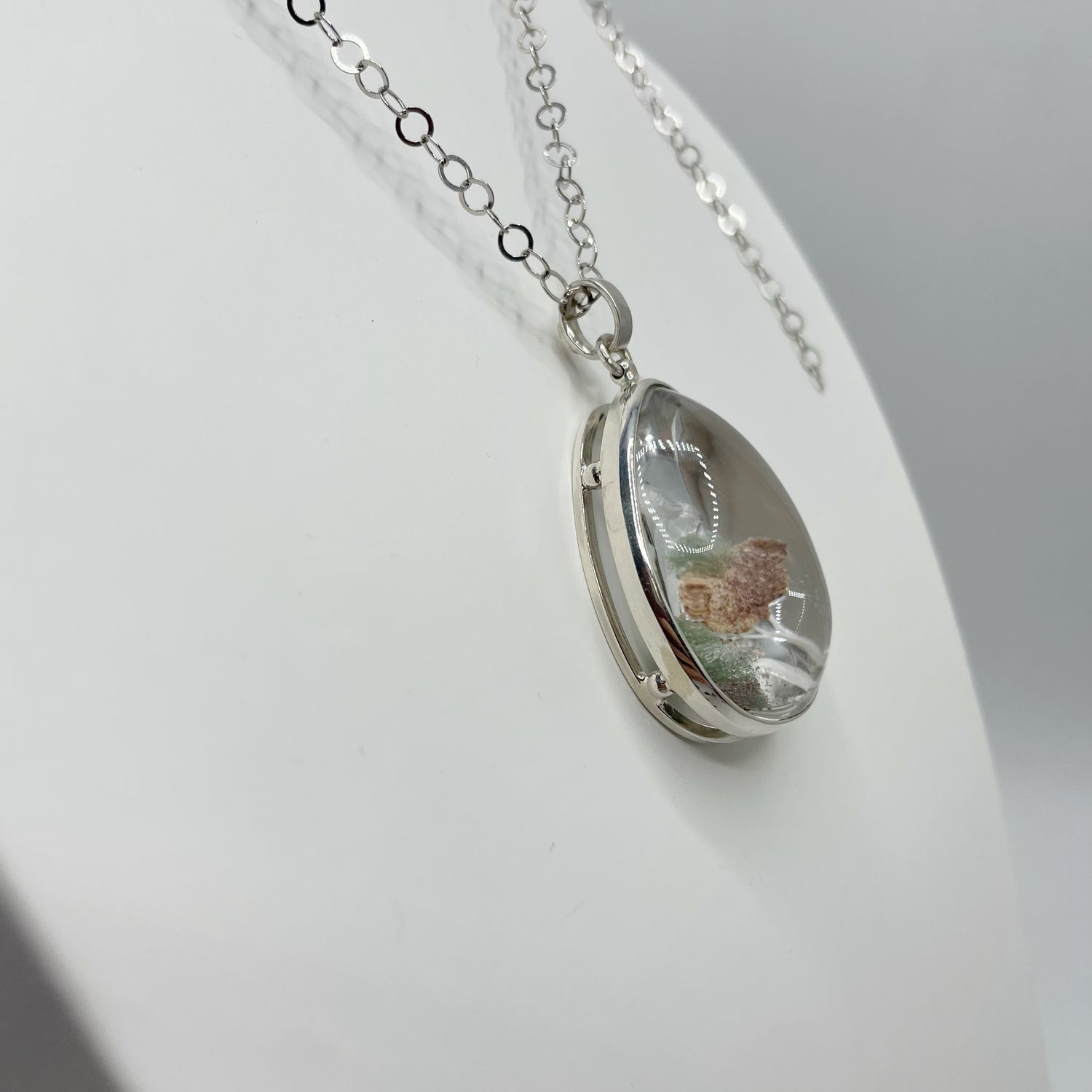 Ciondolo Lodolite intarsiato a Mano - Argento 925