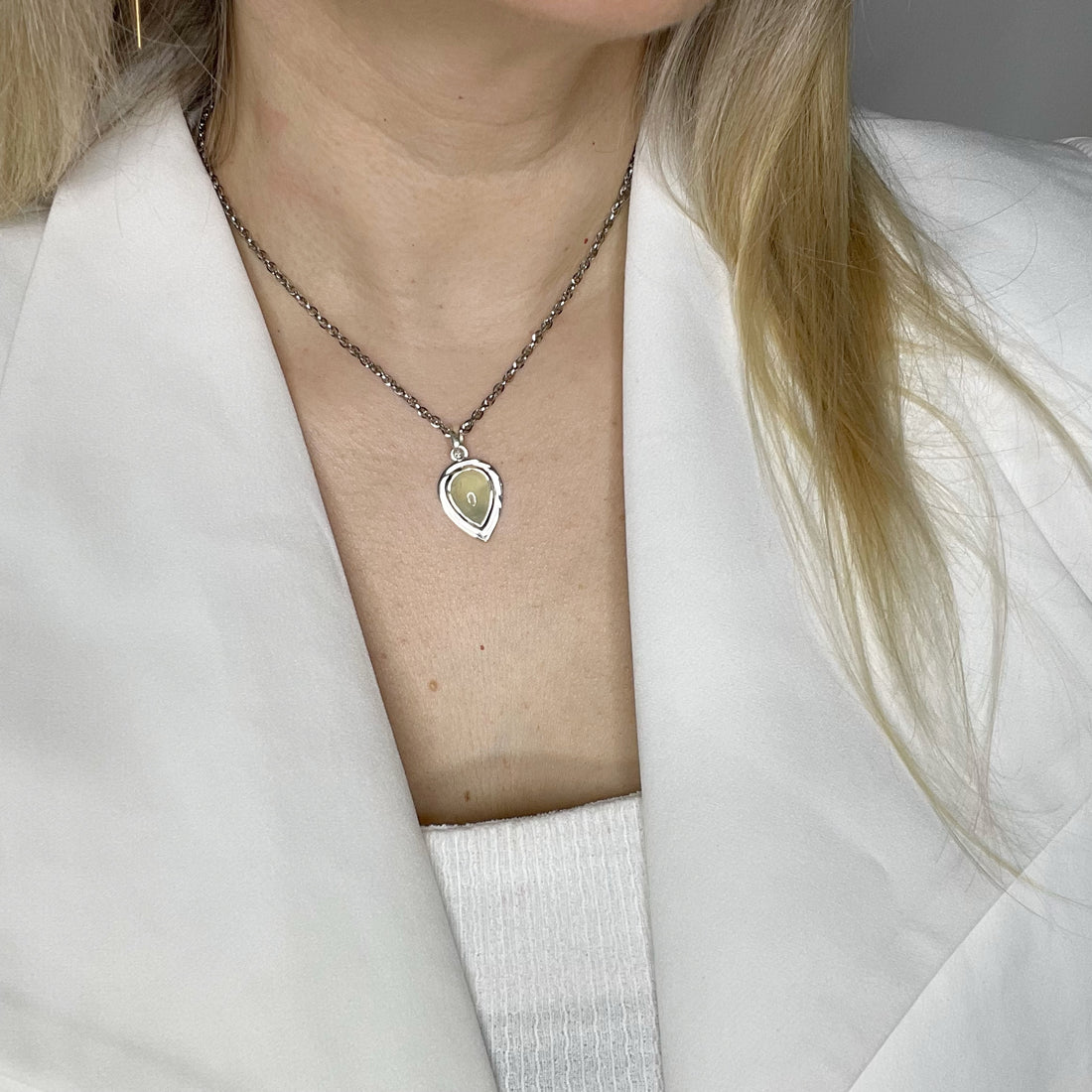 Ciondolo Prehnite - Argento 925