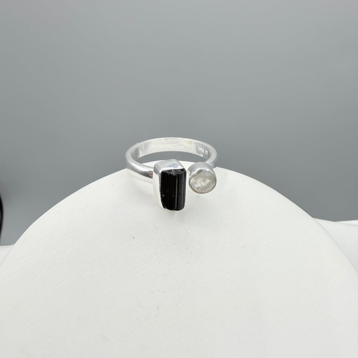 Anello Tormalina e Labradorite Bianca - Argento 925