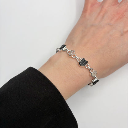 Bracciale Tormalina e Diamante Herkimer - Argento 925