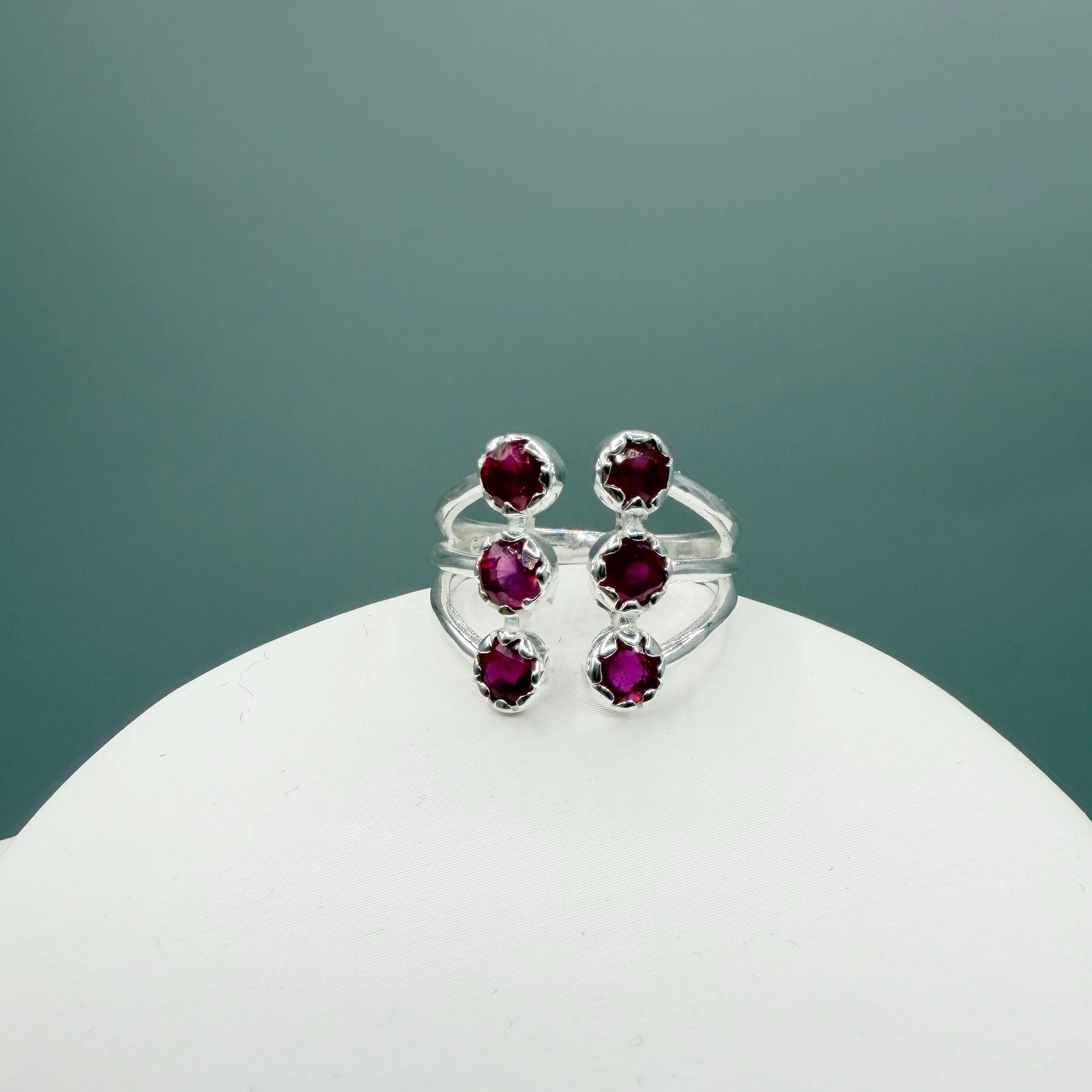 Anello Power - Granato e Argento 925