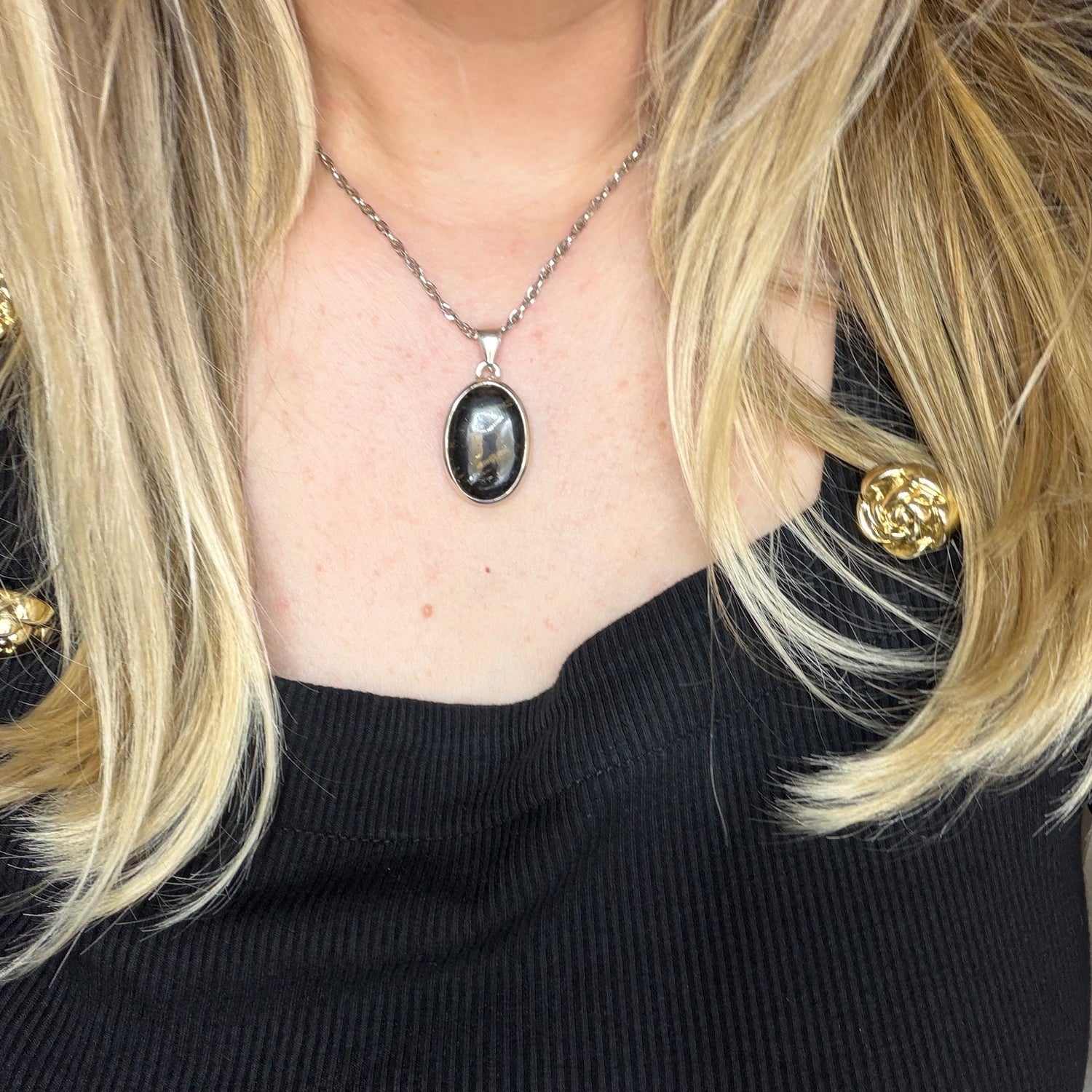 Ciondolo Nuummite Argento 925 - Ovale