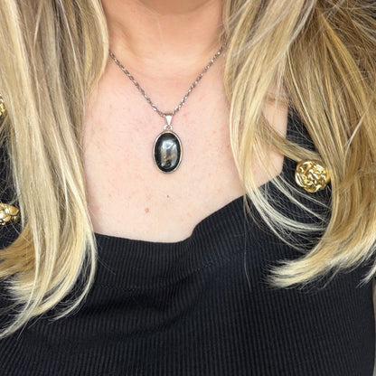 Ciondolo Nuummite Argento 925 - Ovale