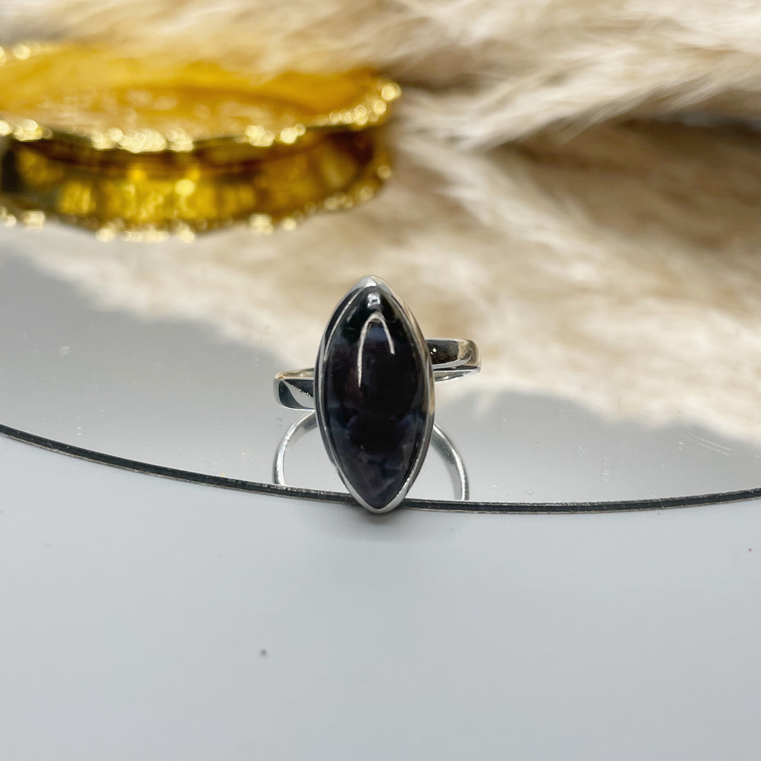 Anello Merlinite Mistica e Argento 925 - a goccia