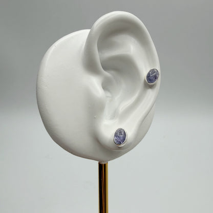 Orecchini a lobo Tanzanite - Argento 925 - Ovale