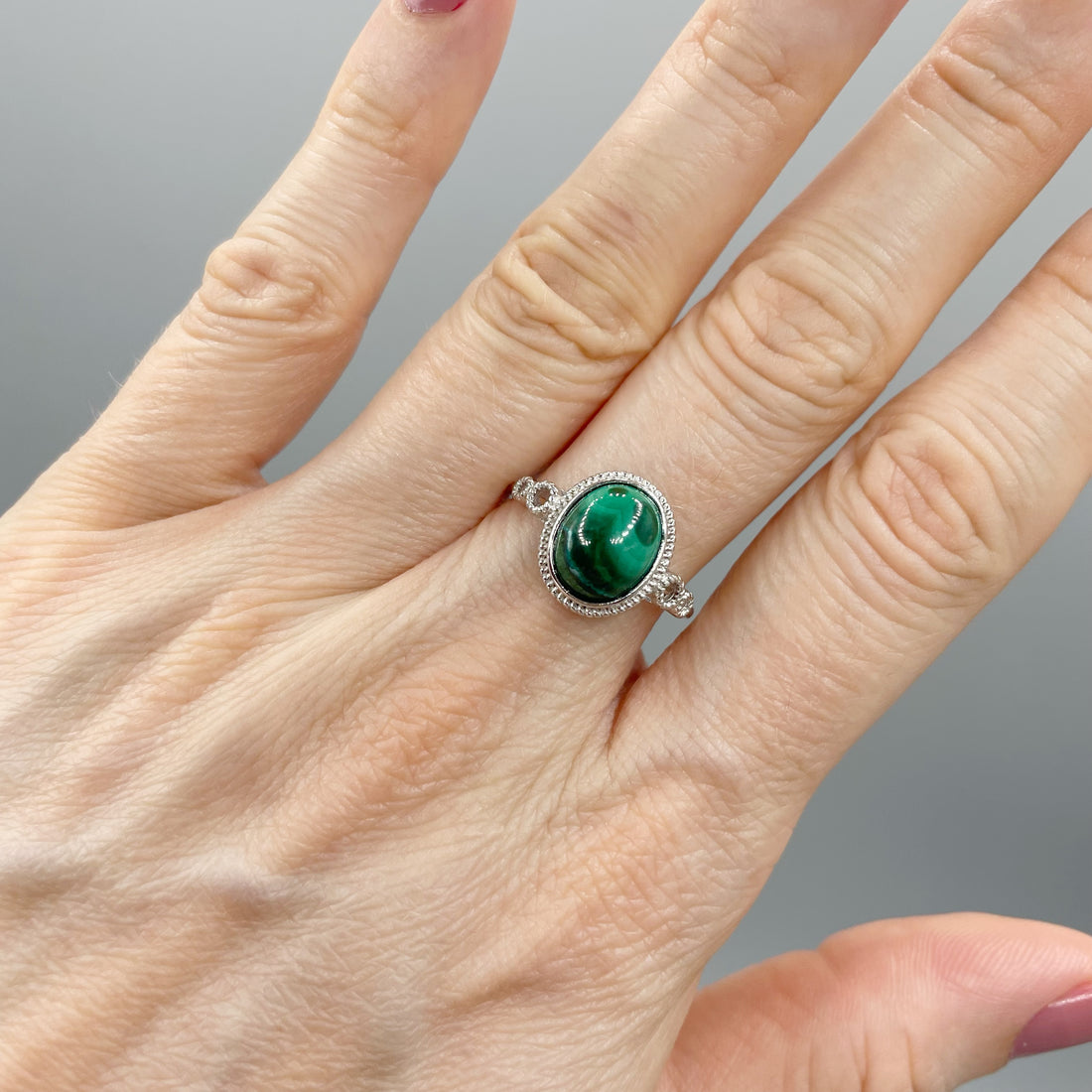 Anello Malachite Circle - Argento 925