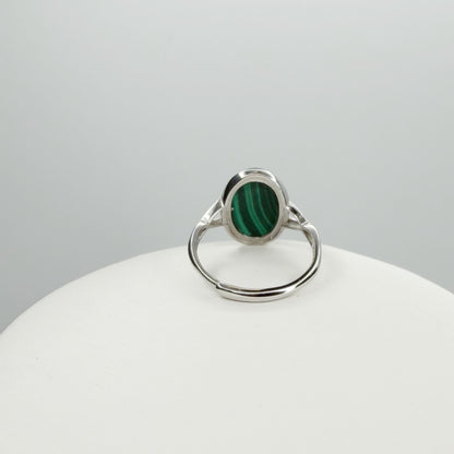 Anello Malachite Ovale - Argento 925