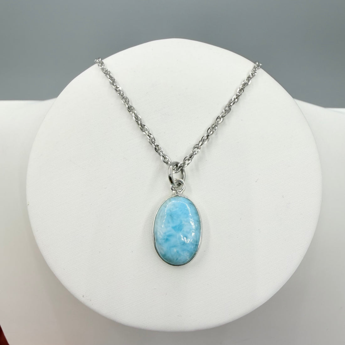 Ciondolo Larimar Argento 925 - Ovale piccolo