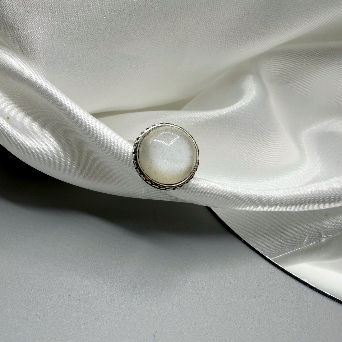 Anello Pietra di Luna Bianca - Argento 925