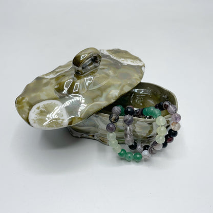 Portagioie Piccolo, porcellana dipinta a mano - Verde