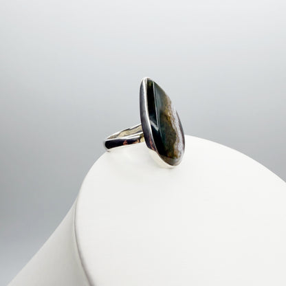 Anello Diaspro Oceano Argento 925 - a  Goccia
