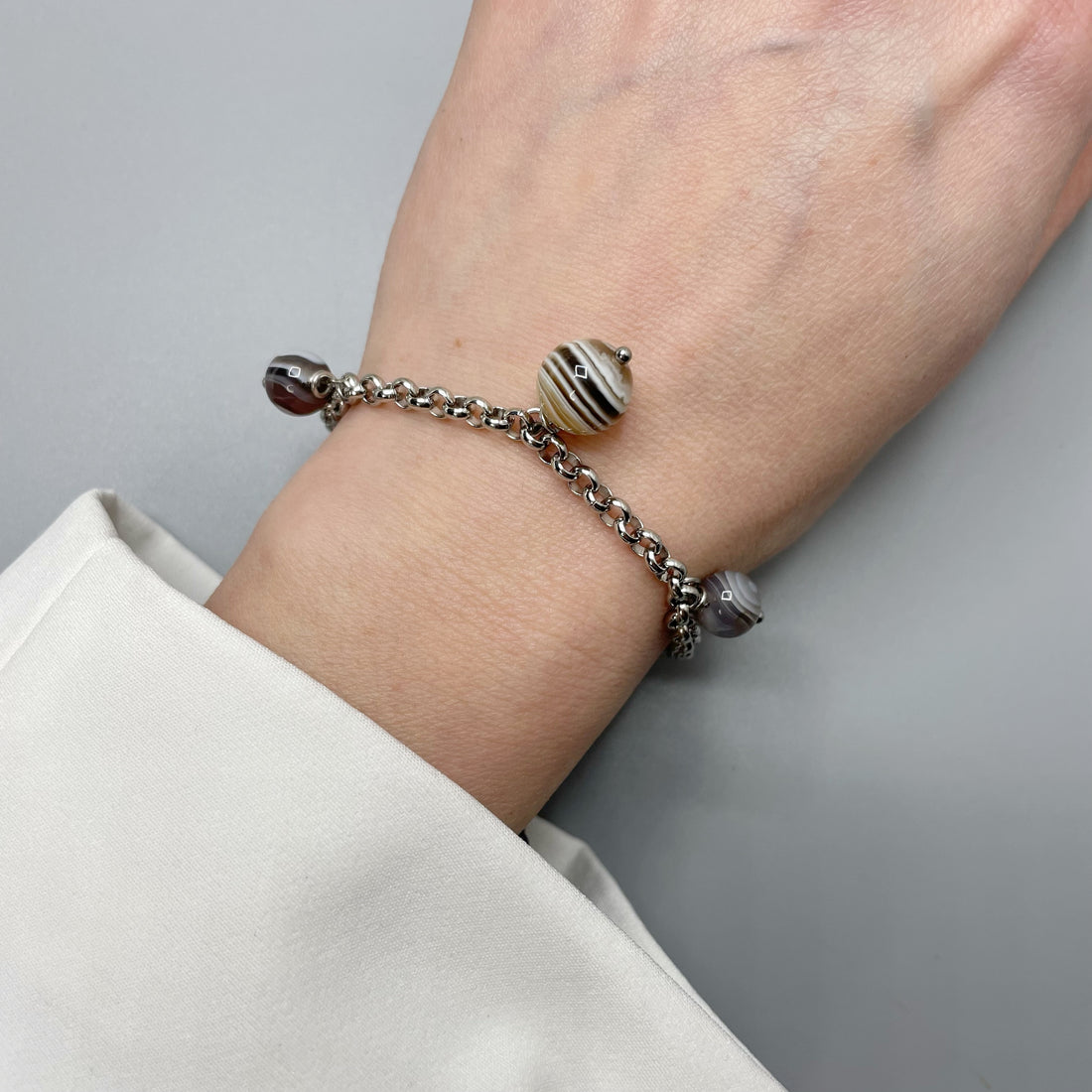 Bracciale Charm con Occhio di Shiva - Acciaio inossidabile