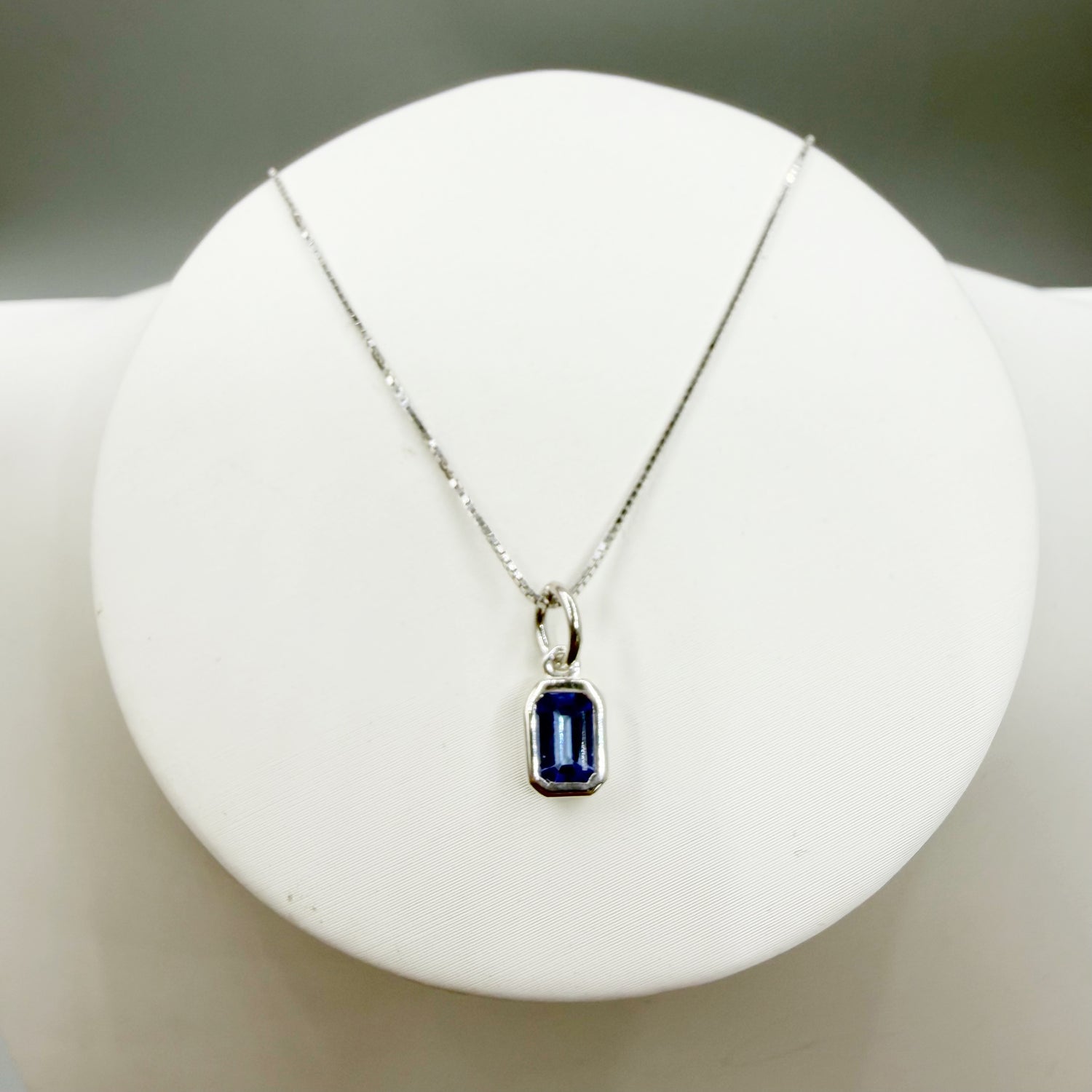 Ciondolo Punto Luce Tanzanite Argento 925 - Rettangolare