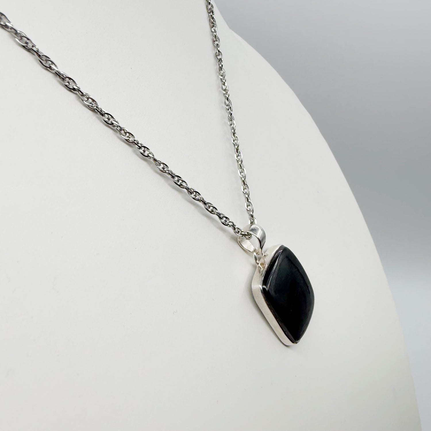 Ciondolo Iperstene Argento 925 - Rettangolare