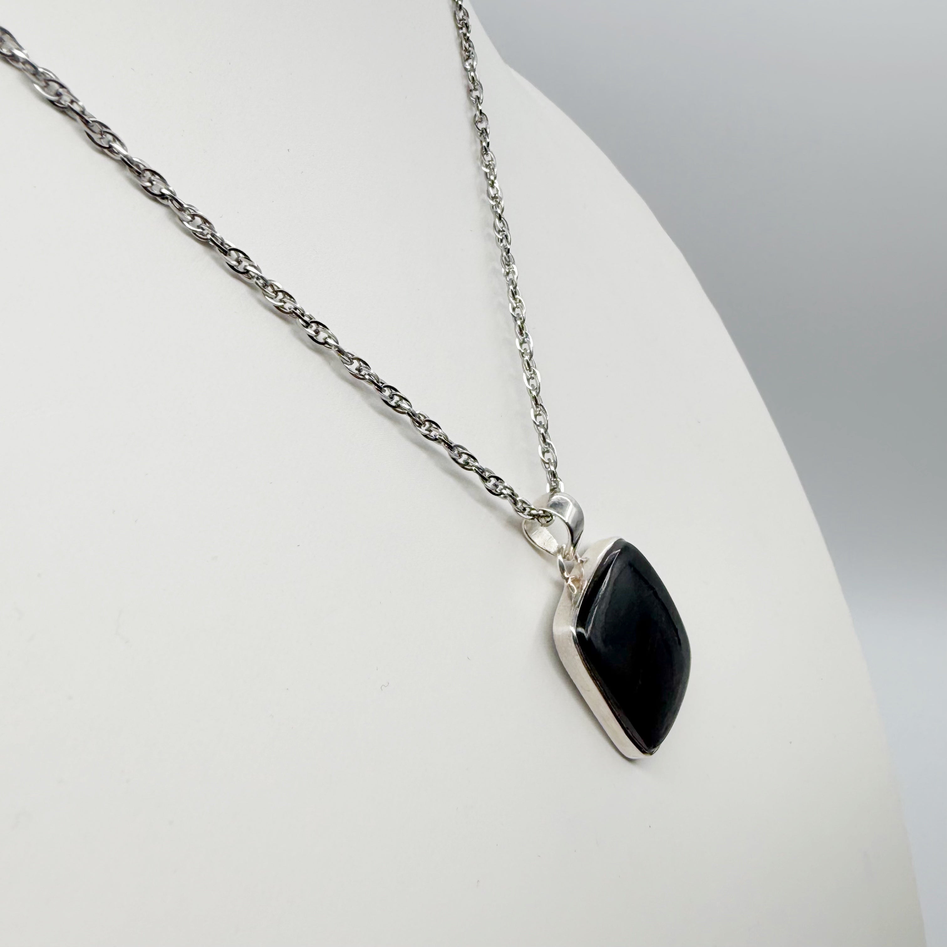 Ciondolo Iperstene Argento 925 - Rettangolare