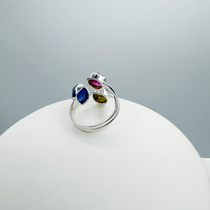 Anello Tanzanite e Tormalina Policroma - Argento 925