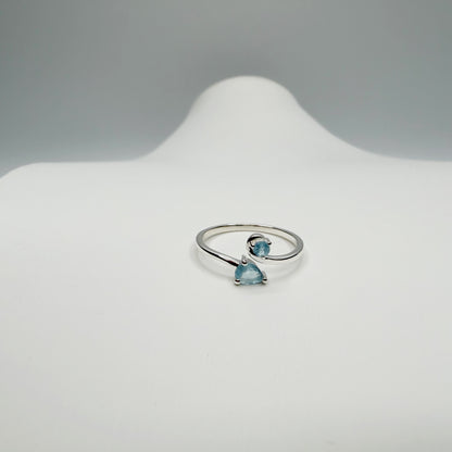 Anello Intreccio Acquamarina - Argento 925