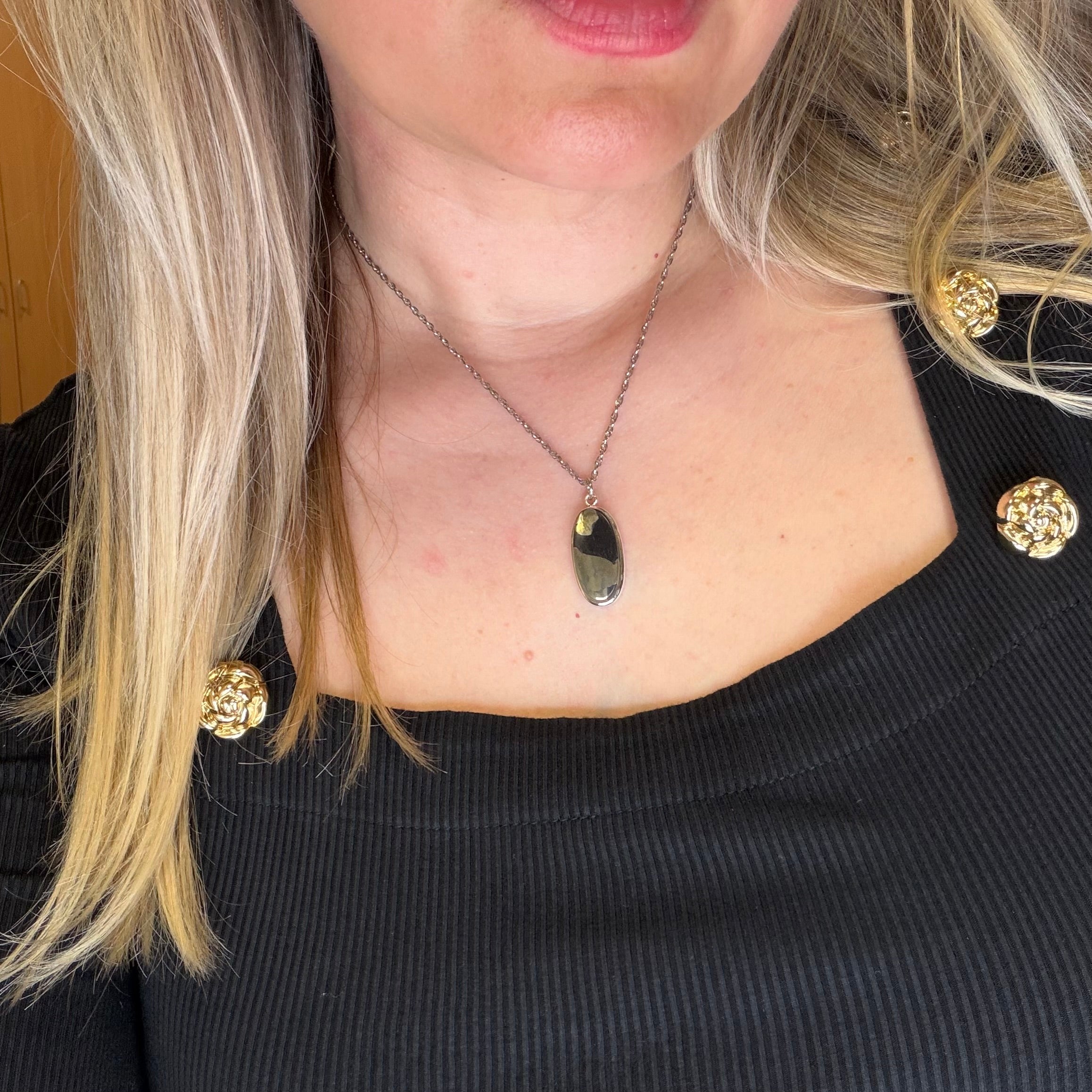 Ciondolo Pirite in Magnetite - Argento 925
