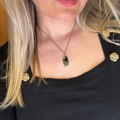 Ciondolo Pirite in Magnetite - Argento 925